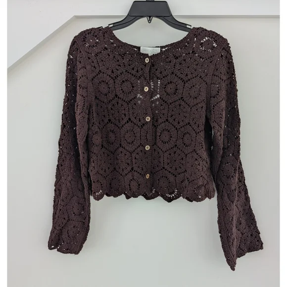 Crochet Cardigan Sweater - Picture 1 of 6